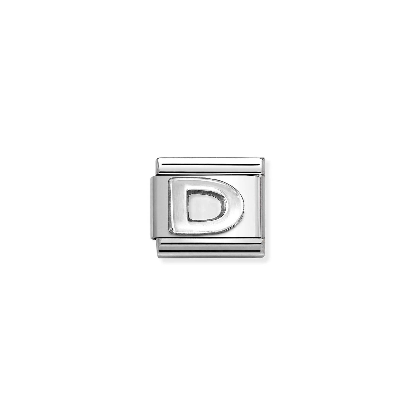 Letter D Silver Charm