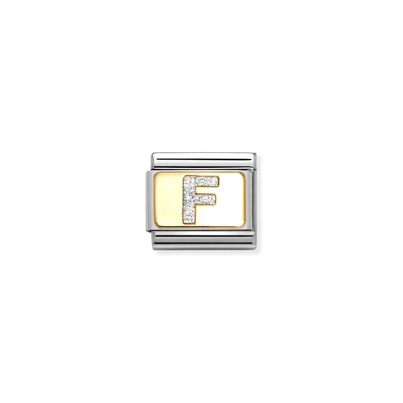 Letter F Gold Glitter Charm