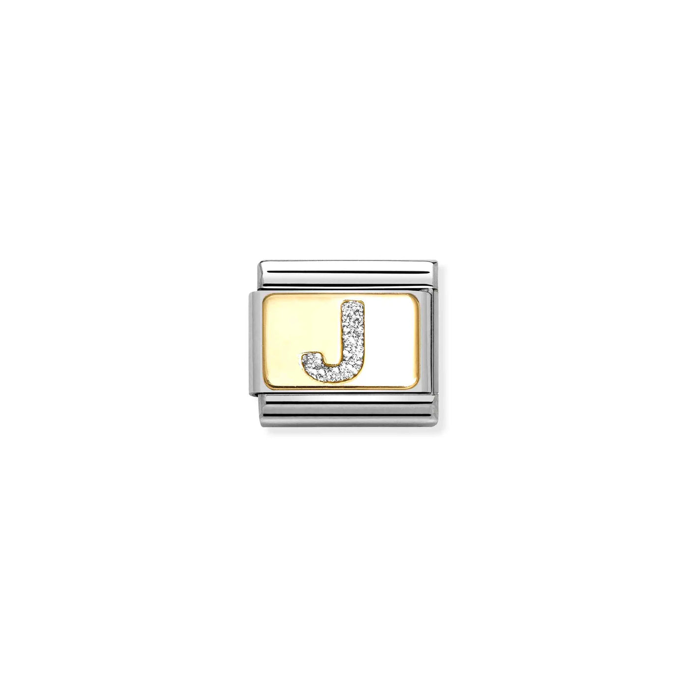 Letter J Gold Glitter Charm