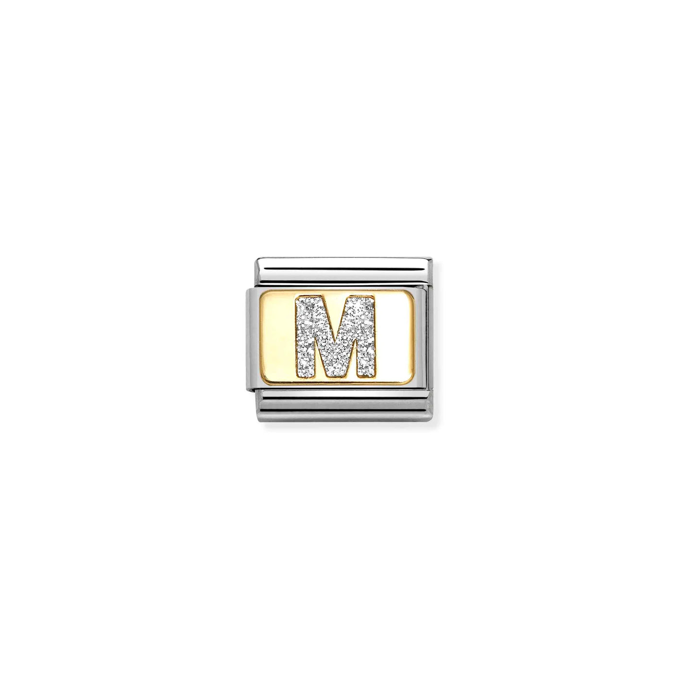 Letter M Gold Glitter Charm