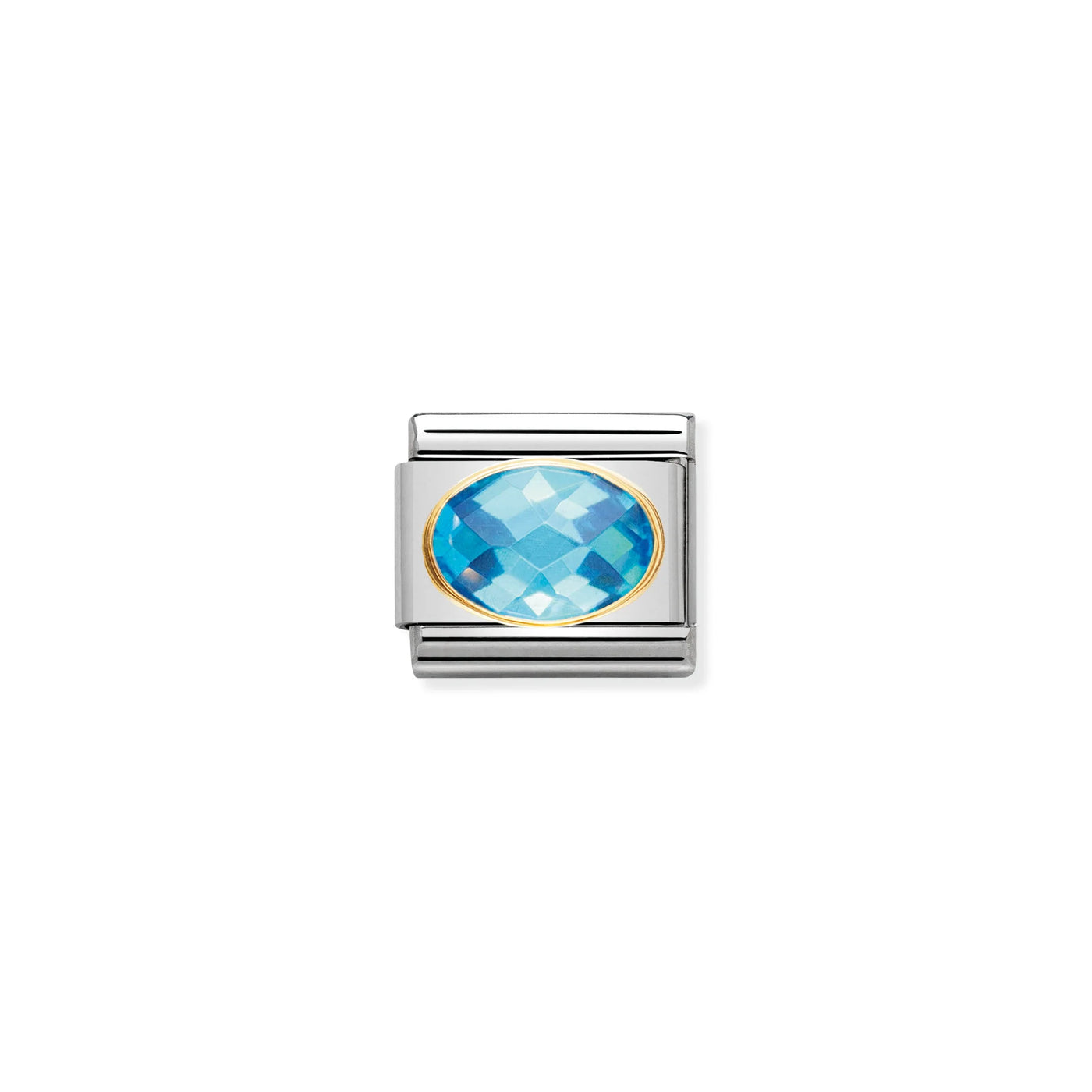 Light Blue Faceted Cubic Zirconia Charm