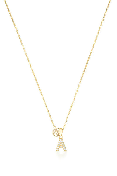 Luxury Letter "A" initial Pendant -SSGP