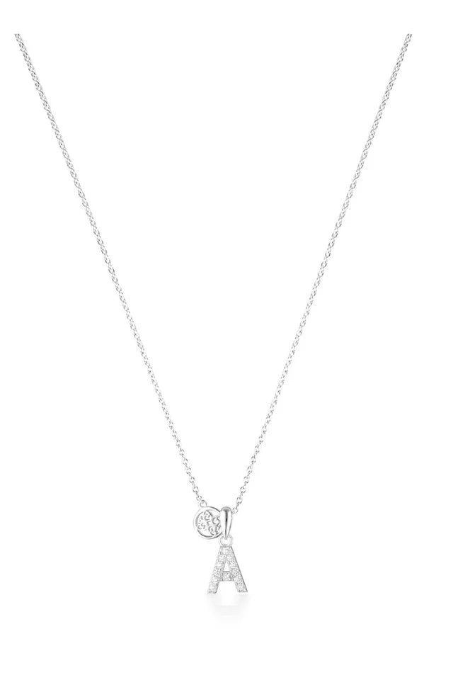 Luxury Letter "A" initial Pendant -SS