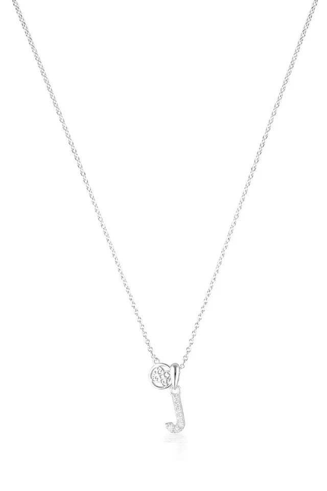 Luxury Letter "J" initial Pendant -SS