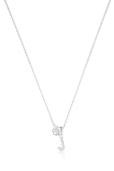 Luxury Letter "J" initial Pendant -SS