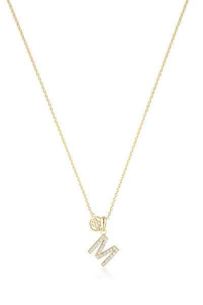 Luxury Letter "M" initial Pendant -SSGP