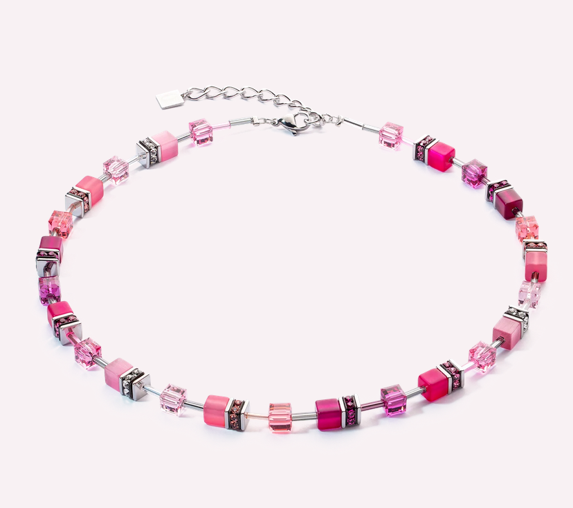 Magenta and bright pink tones necklace.