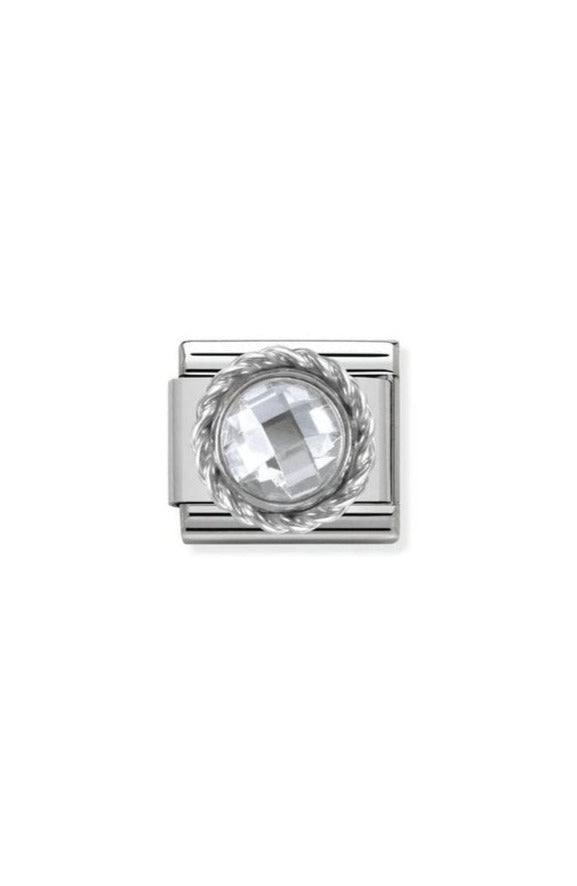 White Cubic Zirconia Charm