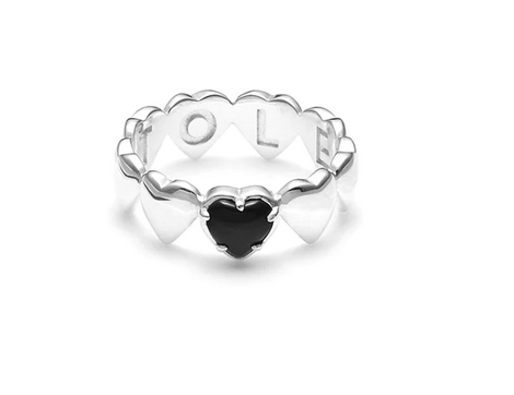 Band of Hearts Onyx Ring - N