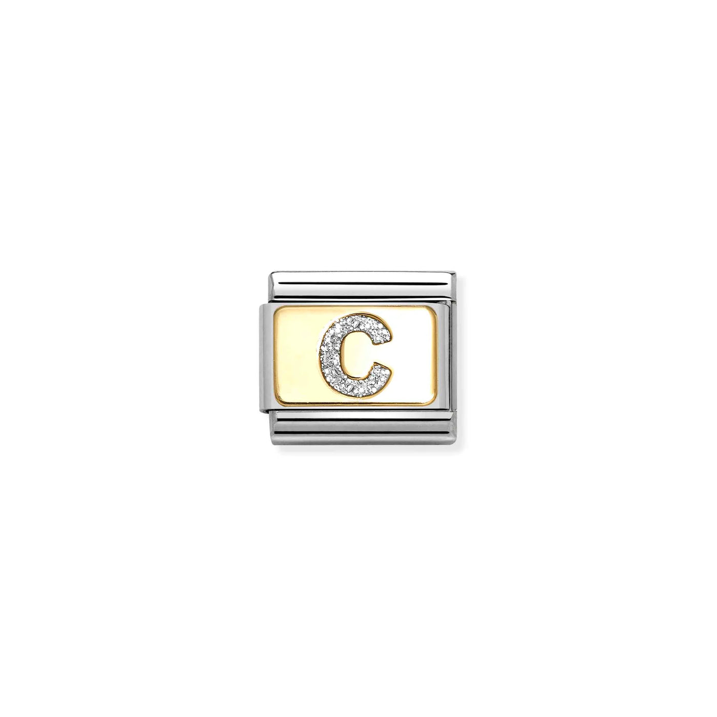 Letter C Gold Glitter Charm