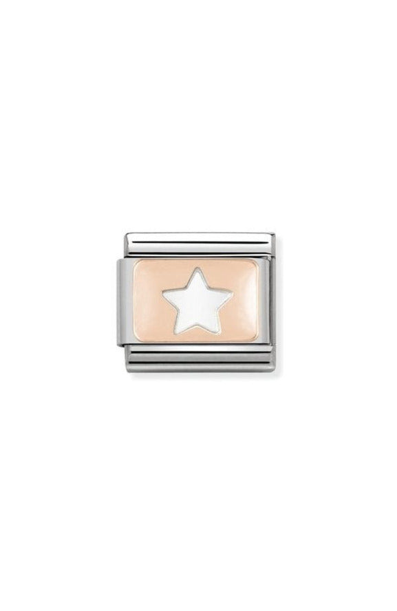 Star plate in 9K rose gold Charm