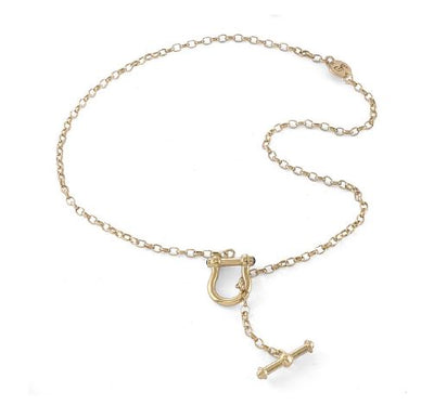 Stirrup and Fob Chain Necklace - GP