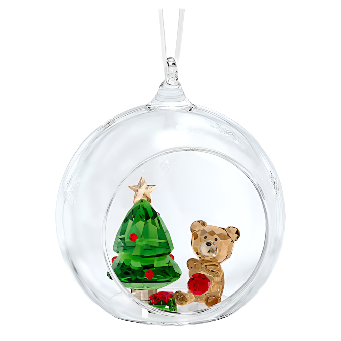 Ball Ornament, Christmas Scene with bear