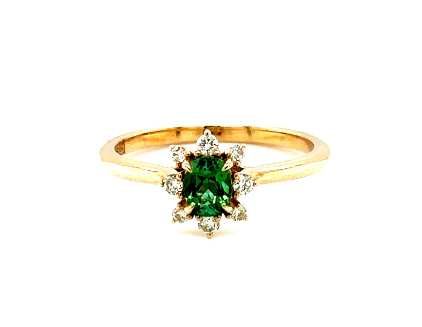 Mint Tourmaline and Diamond Ring