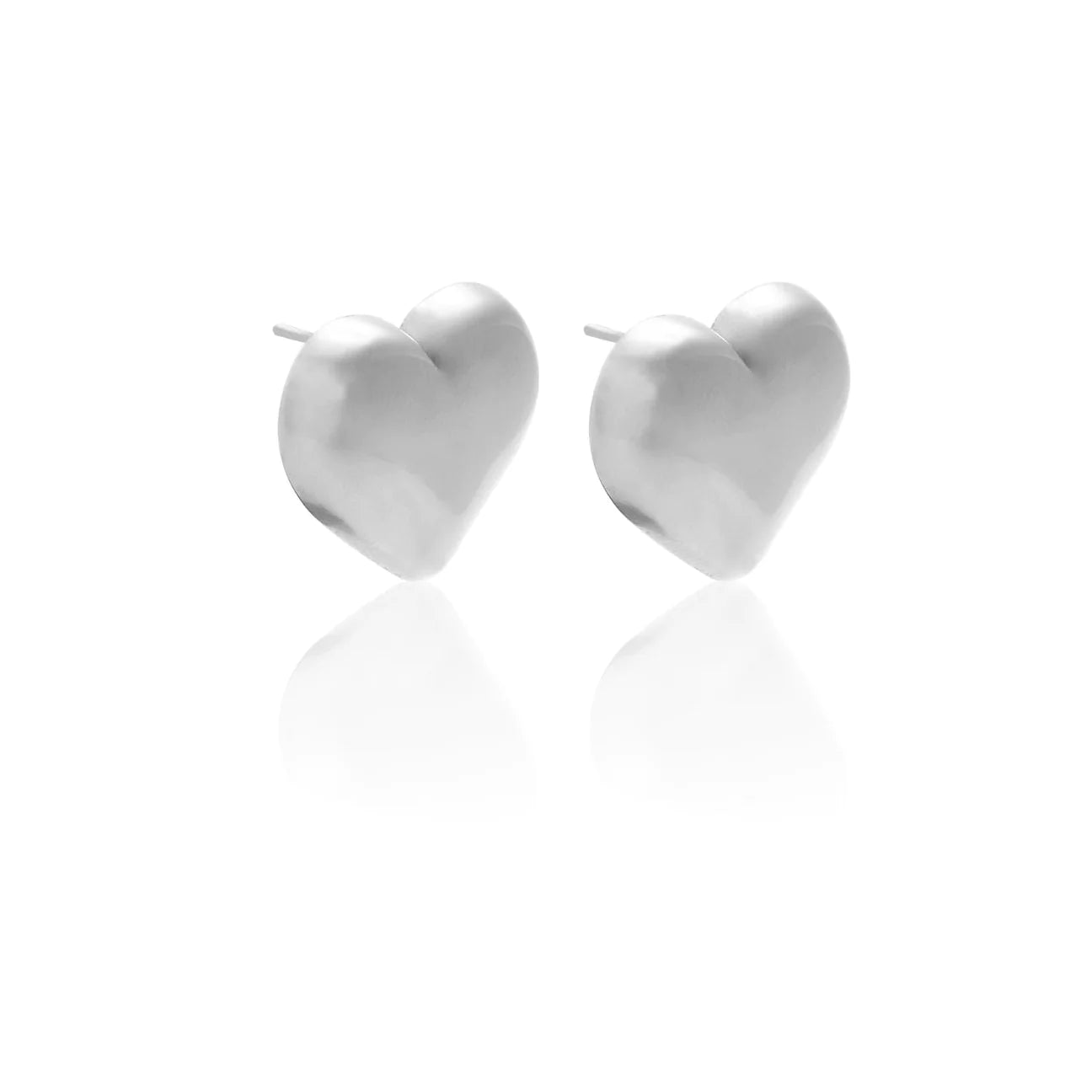 Large puffed heart earrings - SS