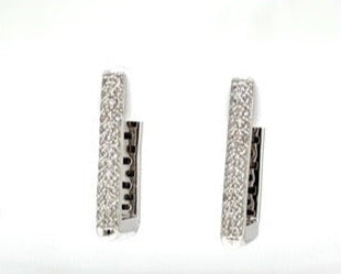 18ct white gold square hoops