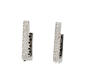 18ct White Gold Square Hoops