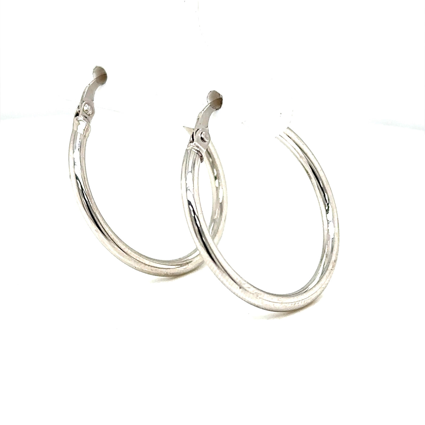 White Gold Plain Hoop earrings large
