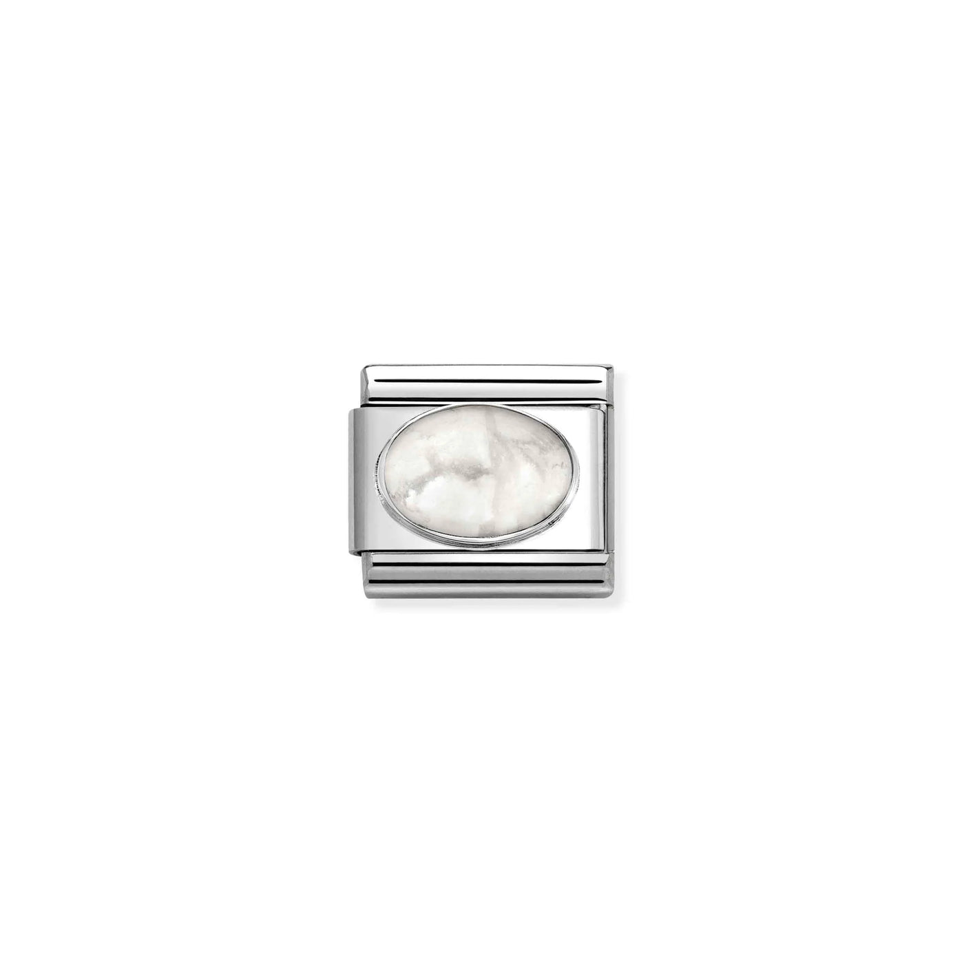 White Howlite Stone Oval Charm