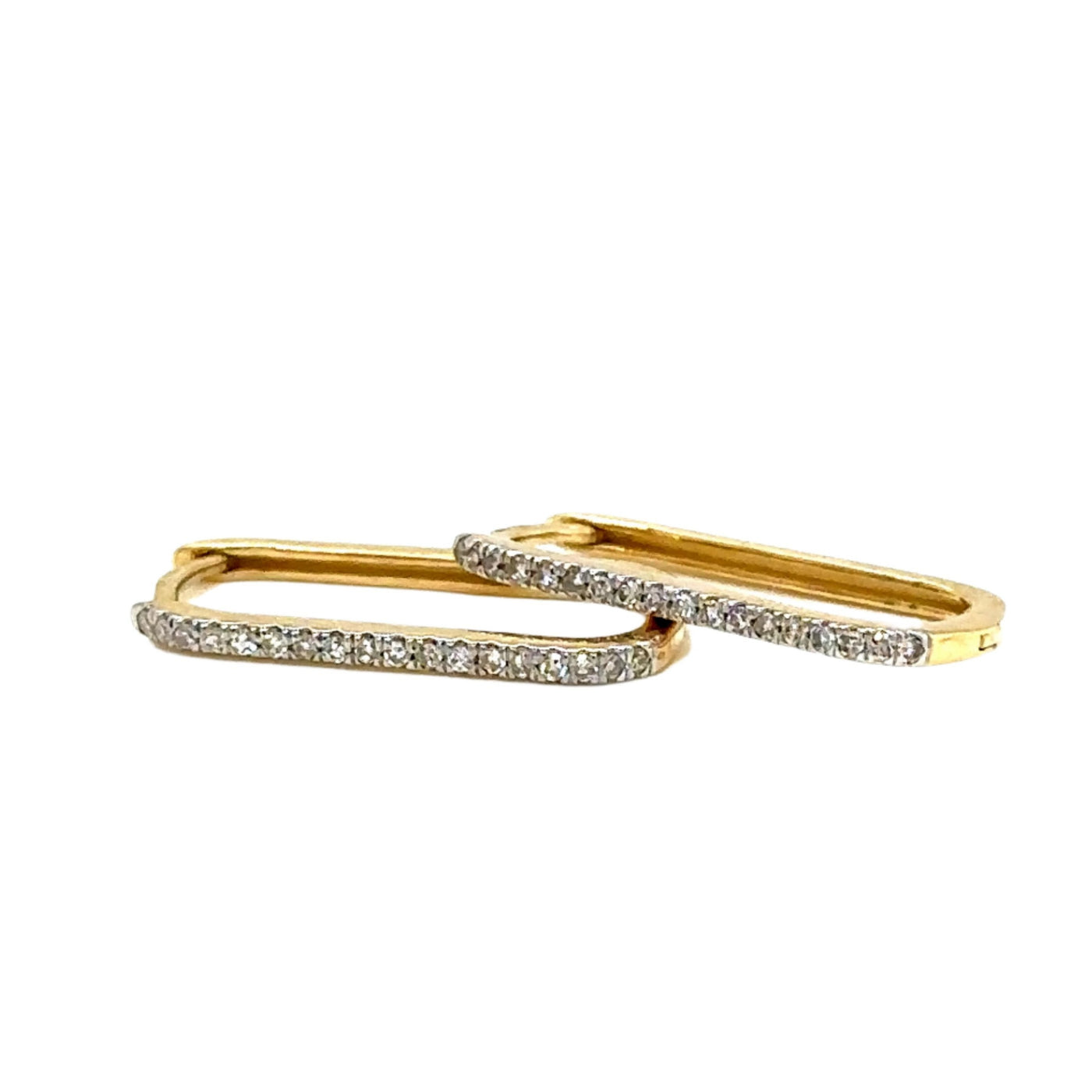 10ct YG Diamond Hoop Earrings