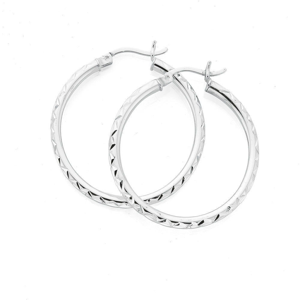 Diamond Cut Hoops - SS - 2mm tube