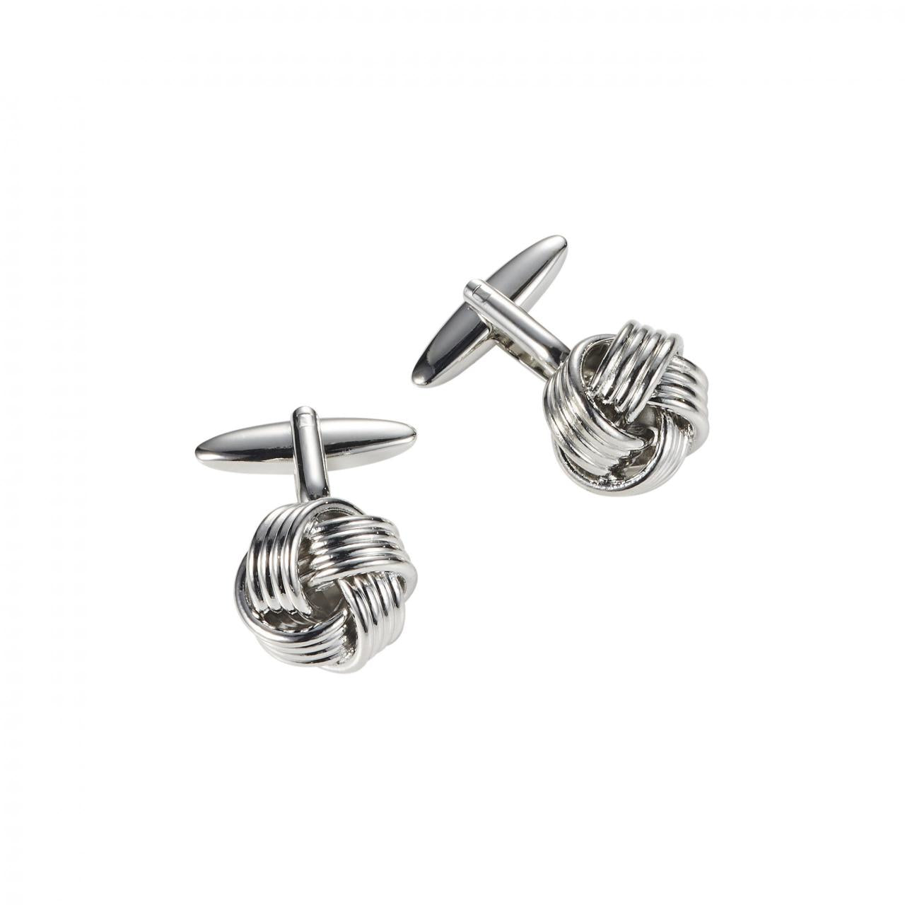 Rhodium Knot cuff links