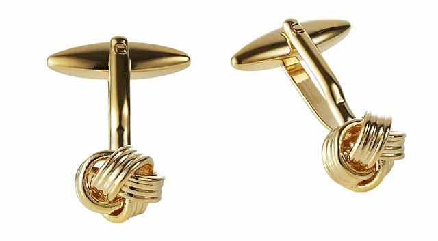 Gold plated knot cuff links