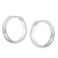 Square Profile Huggie Earring - SS - 19x3mm