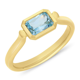 9ct Yellow Gold Blue Topaz Ring