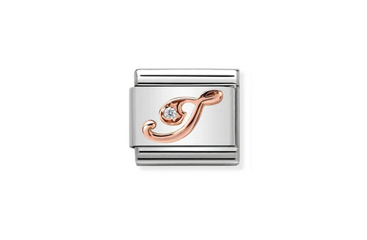 Letter I Charm - Rose Gold.