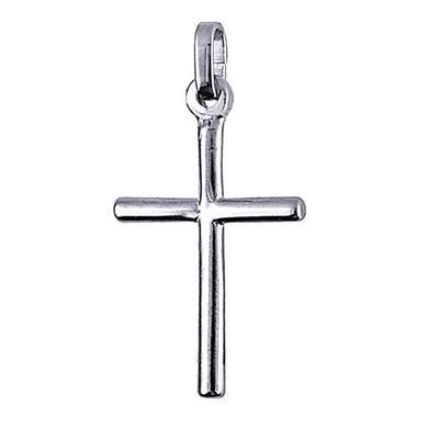 Plain Round Cross Pendant - SS - 22mm x 14mm