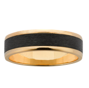 Black Zirconium & 9ct Yellow Gold Wedding Band – 7mm – Size V
