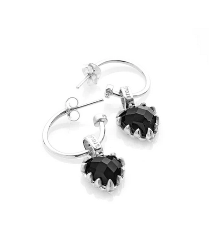 Love Anchor Earring  with Onyx Stone