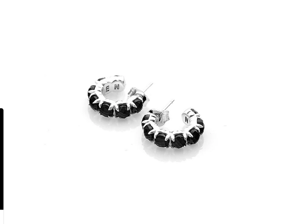 Halo Cluster Earring with Onyx