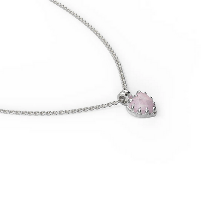 Love Claw Necklace Rose Quartz Stone.