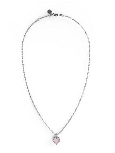 Love Claw Necklace Rose Quartz Stone.