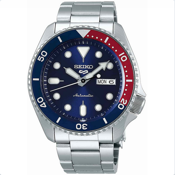 SEIKO 5 Gents Automatic Stainless Steel Watch -Pepsi Dial