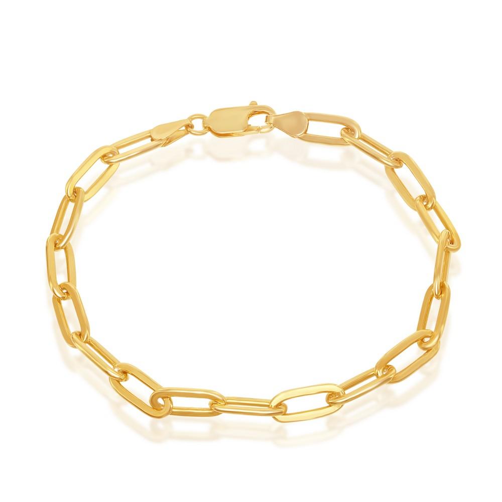 9ct yellow gold paper clip bracelet