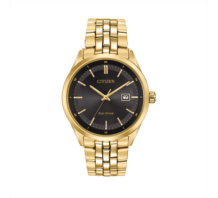 Gold Eco-drive watch