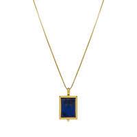 Lapis pendant necklace yellow gold plated