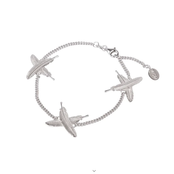 Feather Kisses Bracelet Sterling Silver