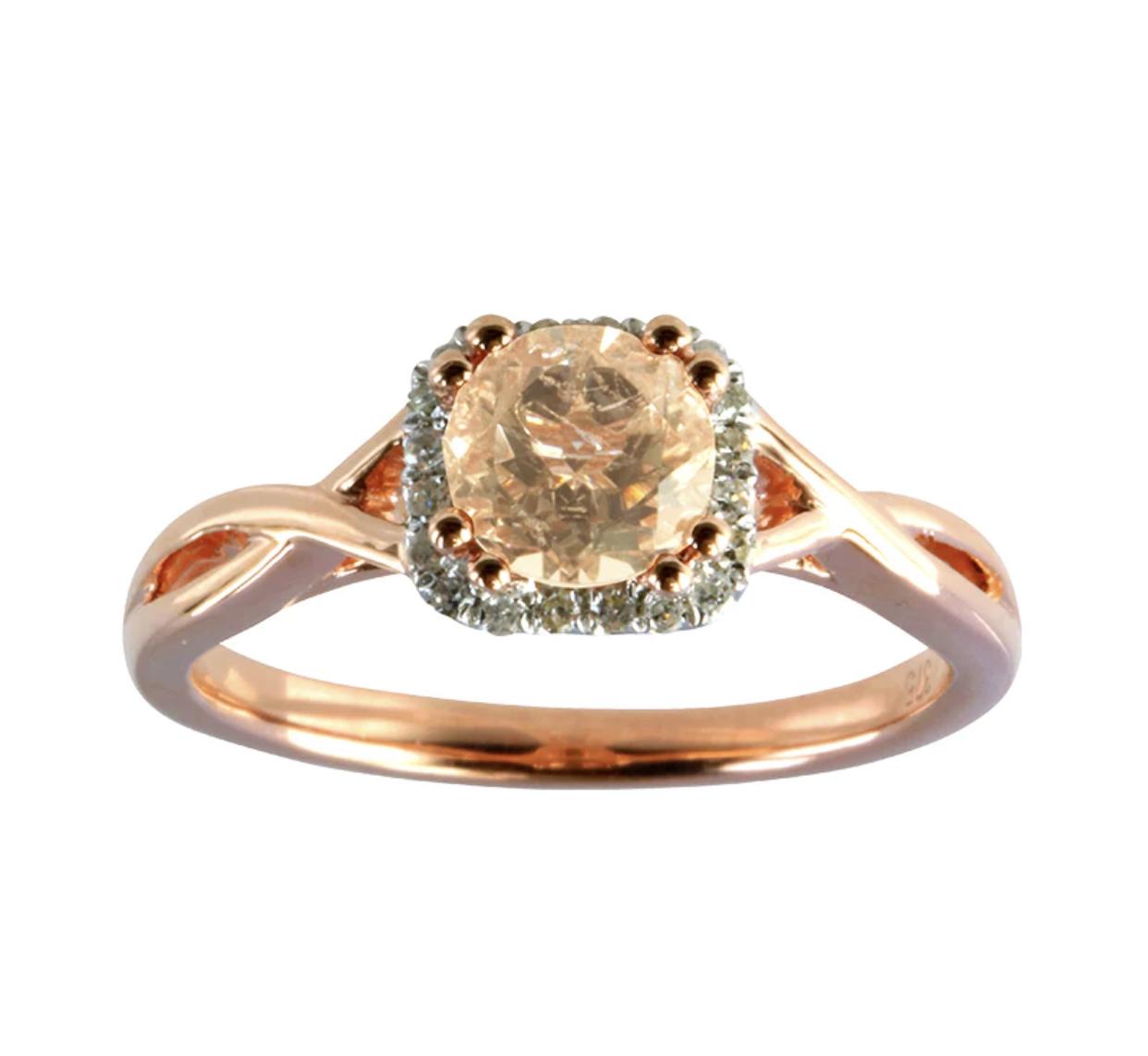 Morganite & diamond ring