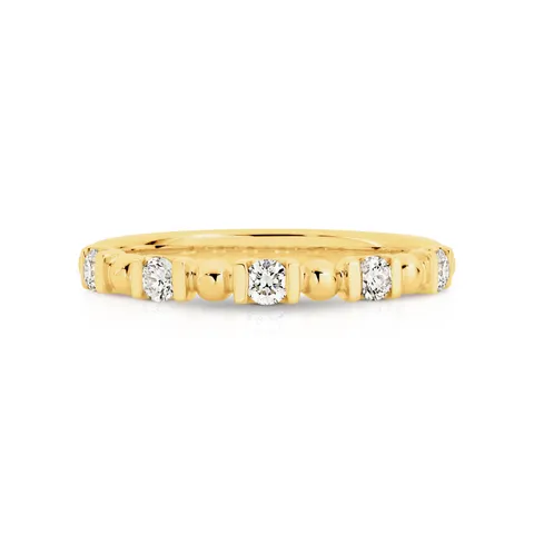 18ct Yellow Gold & Diamond Stacker Ring