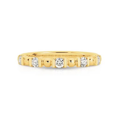 18ct Yellow Gold & Diamond Stacker Ring