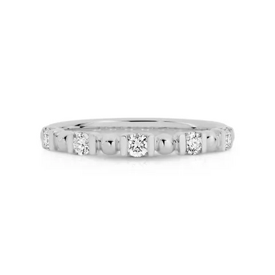 18ct White Gold & Diamond Stacker Ring