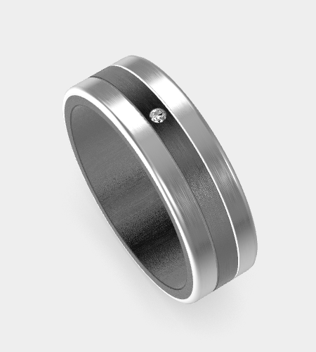 9ct WG & Tantalum with Diamond Wedder