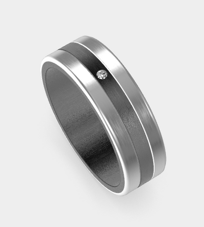 9ct WG & Tantalum with Diamond Wedder