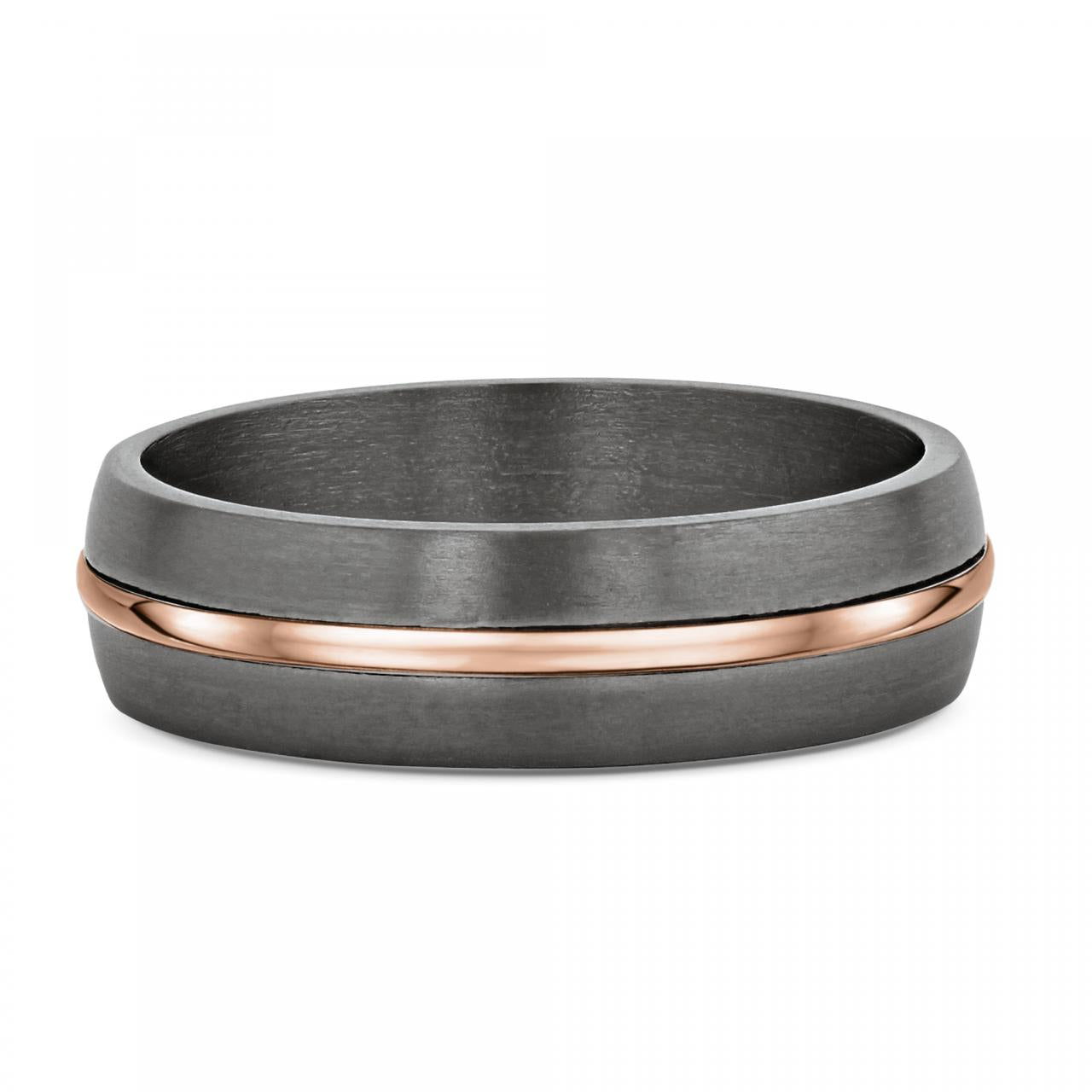 9ct Rose Gold & Tantalum Wedder – Size S – 6mm