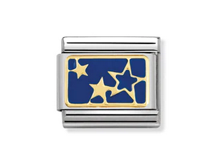 Stars on Blue Plate Charm