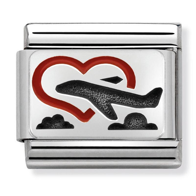 Heart with plane Charm